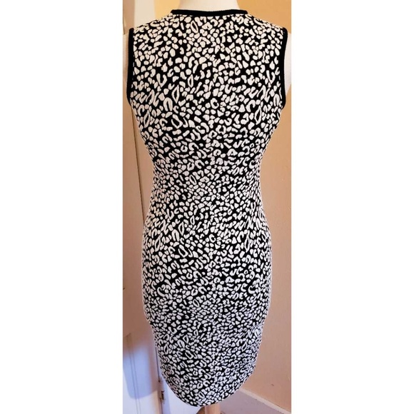 Daniela Corte Knit Leopard Black White Dress - Picture 2 of 4